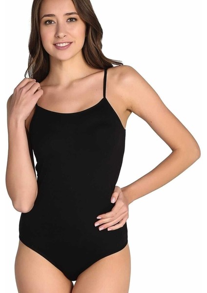 Kadın Ip Askılı Pamuklu Body Basic Iç Giyim