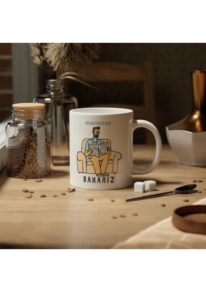 Bir Baba Atasözü Der Ki Bakarız Baskılı Premium Beyaz Porselen Kupa Bardak-Hediye-Babalar Günü fiyatları