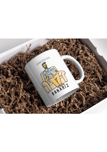 Bir Baba Atasözü Der Ki Bakarız Baskılı Premium Beyaz Porselen Kupa Bardak-Hediye-Babalar Günü modelleri