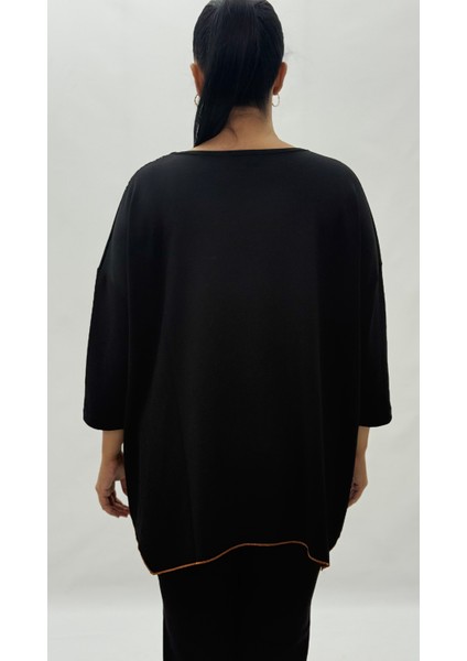 Büyük Beden Viskon Taşlı Boncuk Detaylı Kapri Kol Oversize Kadın Bluz fırsatları