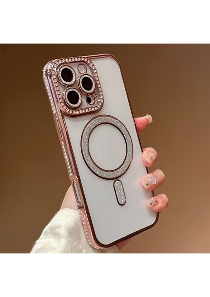 Iphone 12 Pro Uyumlu Şeffaf Taşlı Magsafe Özellikli Kılıf fırsatları