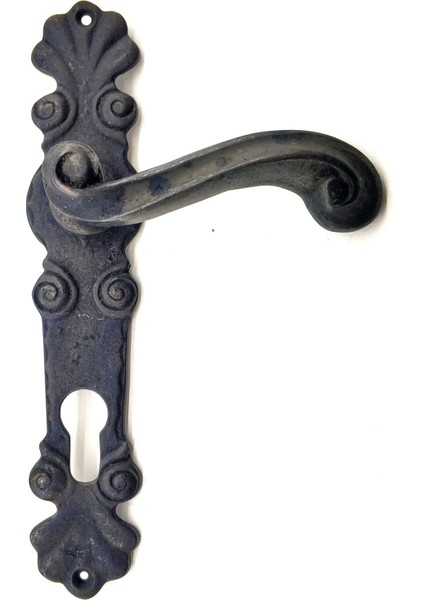 Antika Tarz Dekoratif Pirinç Okyanus Oda Kapı Kolu - 230X46 Mm, Oksit