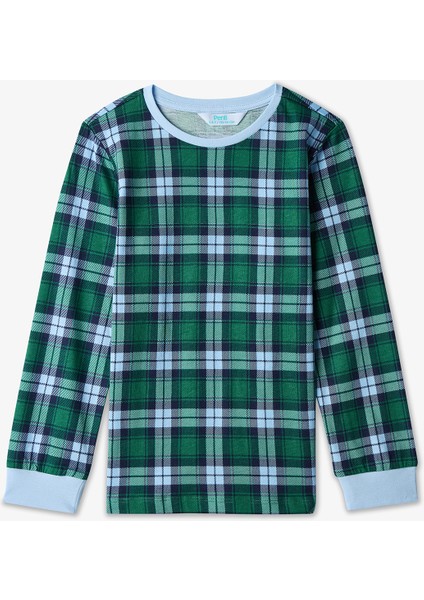 Erkek ÇocukTogether Ekoseli Pamuklu 2li Pijama Takımı