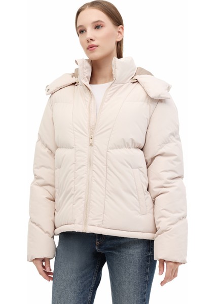 Wl 2W-KX-CROP 5pr Bej Kadın Kısa Kaban