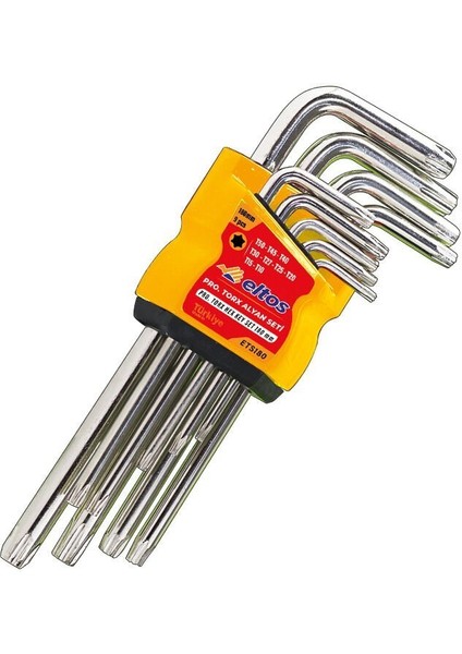 ETS180 Alyan Seti 9 Parça 180 mm Torx