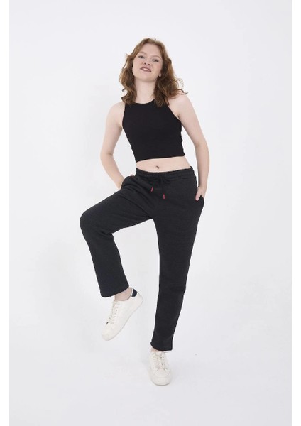 Unisex Üç Iplik Basic Eşofman Pantolon - Antrasit -Vlmr modelleri