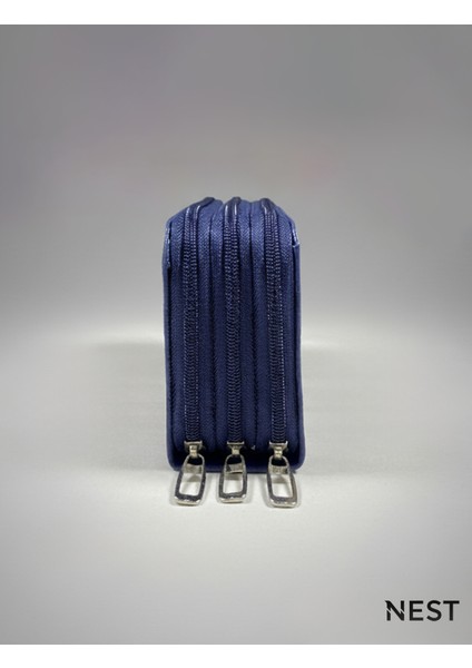 Sunii Deri Lacivert 3 Fermuarlı Kalemlik, Cüzdan, Kadın Cüzdanı indirimleri