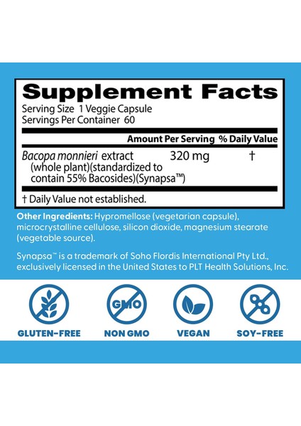 Doctors Best Bacopa With Synapsa Supports Cognitive Memory 60 Veggie Caps modelleri