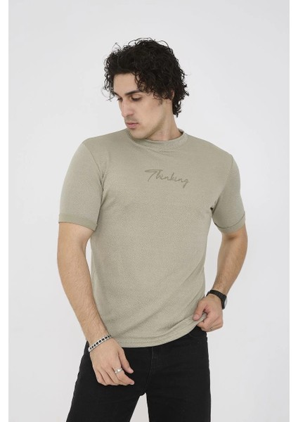 Unisex Bisiklet Yaka Slim Fit T-Shirt- Açık Yeşil -Vlmr fiyatları