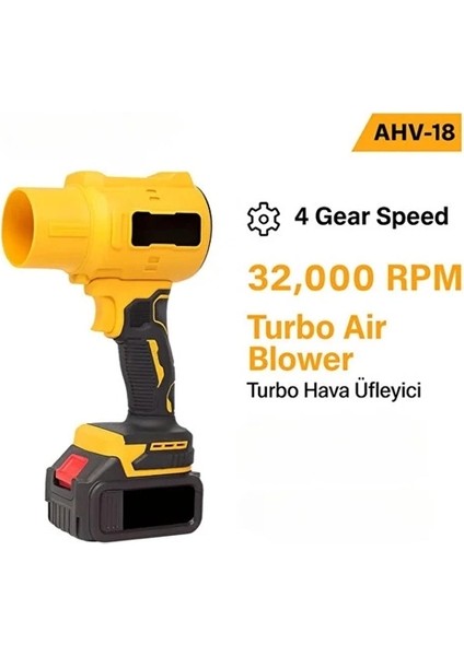 Ahv-18 Turbo Hava Üfleyici | 4 Kademe Hız | 21V 431W Kablosuz Blower | 32.000 Rpm’’ indirimleri