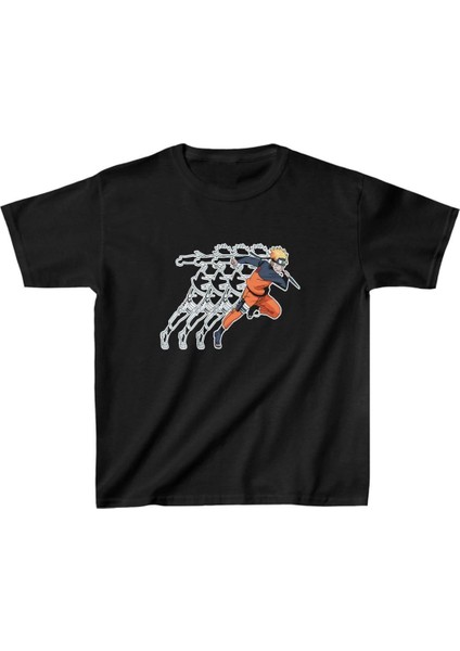 Çocuk Unisex Baskılı T-Shirt - Siyah -Vlmr