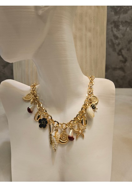 Altın Rengi Yüksek Kalite Paslanmaz Çelik Denizyıldızlı KOLYE-18K Altın Kaplama fiyatları