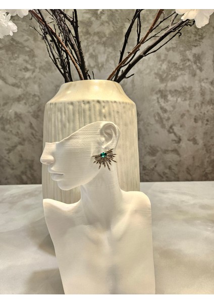 Şık Taşlı Kanat Desenli Küpe fırsatları