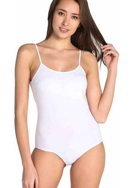 Kadın Ip Askılı Pamuklu Body Basic Iç Giyim