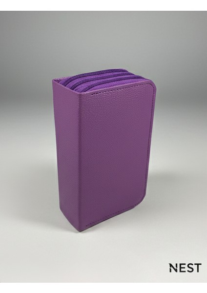 Sunii Deri Mor 3 Fermuarlı Kalemlik, Cüzdan, Kadın Cüzdanı fırsatları