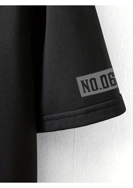 Lb Ön Arka Baskılı Oversize Bisiklet Yaka Yazlık T-Shirt - Siyah -Vlmr modelleri