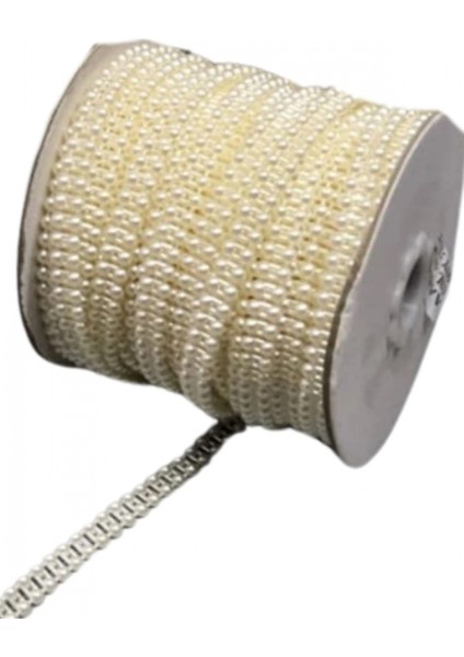 Dikilebilir Sıralı İnci En 1 cm Krem 10 Metre