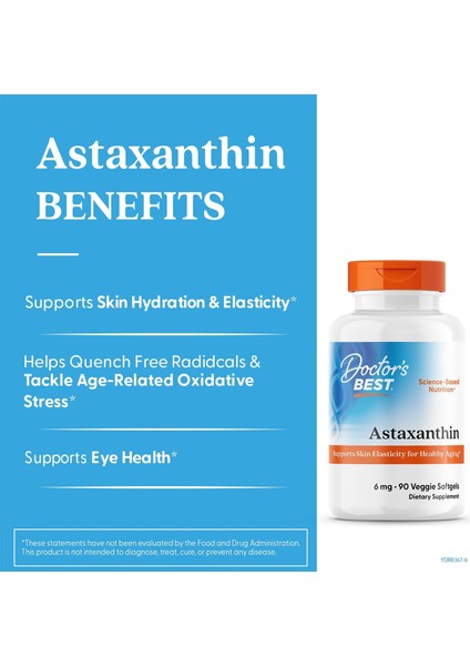 Doctors Best Astaxanthin With Astareal Supports Skin Elasticity For Healthy Aging 90 Softgels fiyatları