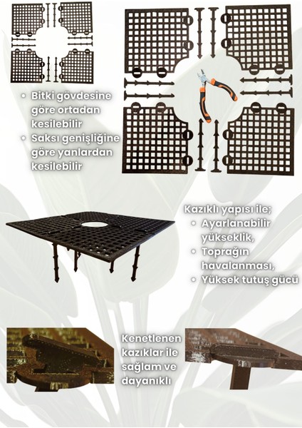 Saksı Koruma Izgarası, Saksı Kedi Koruması - Kare - (Evcil Hayvan & Çocuk Saksı Koruyucu) fiyatları