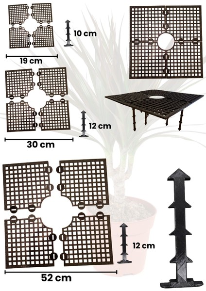 Saksı Koruma Izgarası, Saksı Kedi Koruması - Kare - (Evcil Hayvan & Çocuk Saksı Koruyucu) modelleri