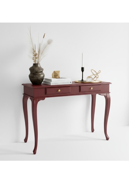 120 cm Masif Çekmeceli Lükens Bordo Dresuar modelleri