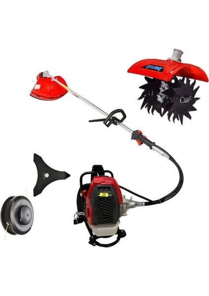 520D Benzin Motorlu Tırpan + Baseh Çapalama Aparatı 2+2