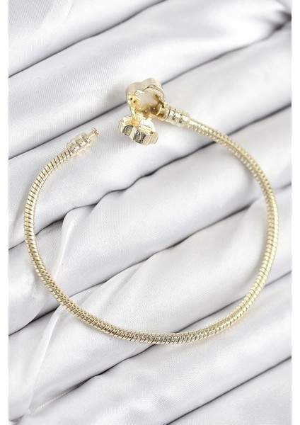 Pirinç Charm Zirkon Taşlı Yonca Model Gold Renk Kadın Bileklik BLK-34417 fiyatları