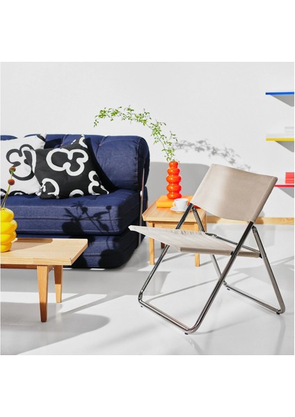 Mofalla Tekli Koltuk Paslanmaz Çelik Bej