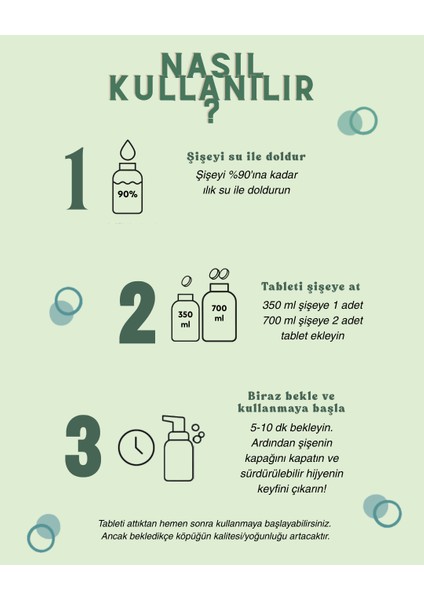 Köpük Sabun Tablet Seti - 5 Adet (~2 Litre Köpük Sabun) modelleri