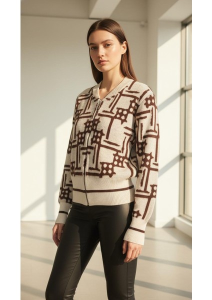 Fermuarlı Bomber Triko Hırka/ceket