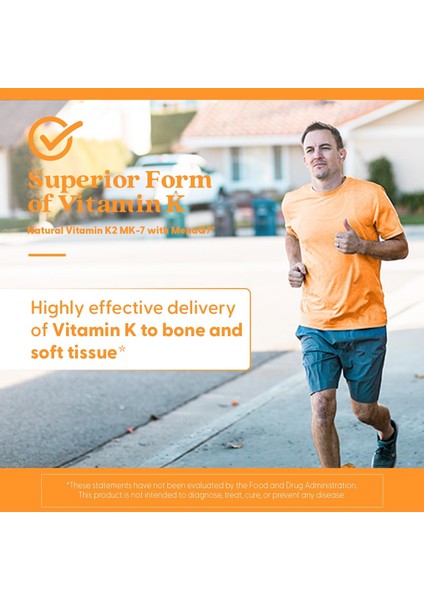 Natural Vitamin K2 Mk7 Men & Women - Bone Health 100 Mcg Menaq7 Calcium 60 Veg modelleri
