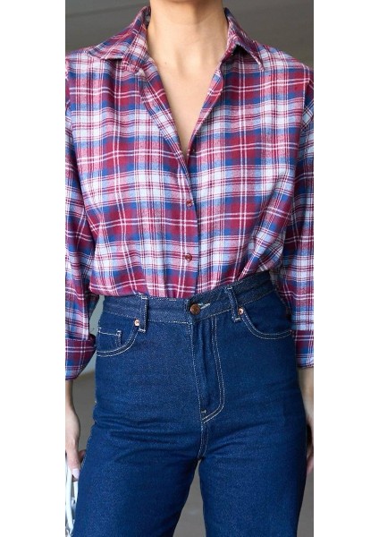 Ekose Desen Oversize Oduncu Gömleği