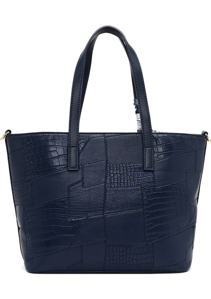 Kadın Lacivert Uzun Askılı Baskılı Omuz Çantası 25WBD286314 modelleri