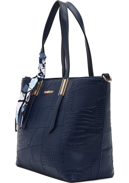 Kadın Lacivert Uzun Askılı Baskılı Omuz Çantası 25WBD286314 indirimleri