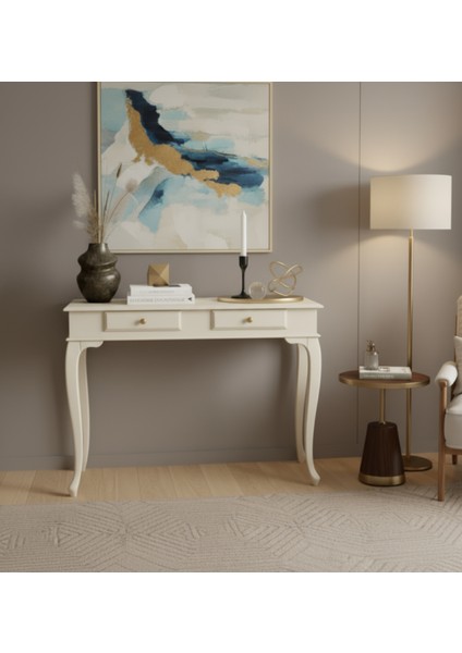 120 cm Masif Çekmeceli Lükens Krem Dresuar fiyatları