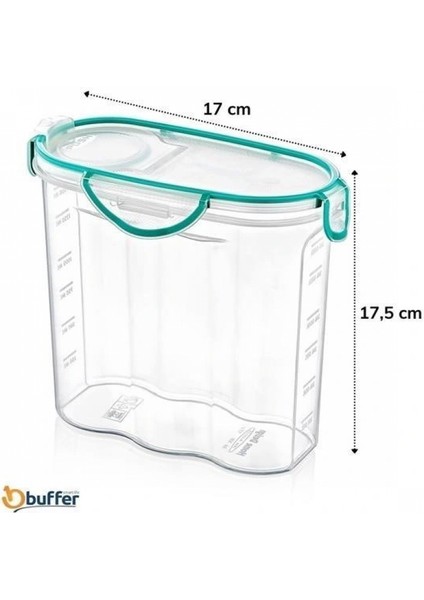 Kilitli Kapaklı Contalı Hava,su Sıvı Geçirmez 1,7 Litre Erzak Saklama KABI-SA585 fırsatları