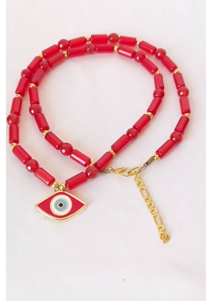 Nazar Boncuklu Altın Kaplama Mercan Doğal Taşlı Takı Seti fiyatları