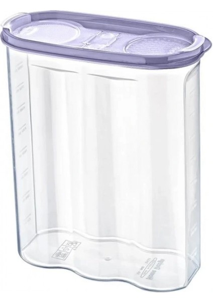 2 Kapaklı Ölçekli Erzak Kuru Gıda Saklama Kutusu Kabı 2,4 LITRE-SA940 indirimleri