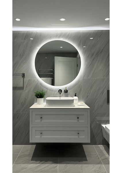Yuvarlak Işıklı Banyo Ayna (60-80CM). 5 Renk: Mavi, Kırmızı, Beyaz, Gün Işığı, Sarı. RGB Kumandalı fırsatları
