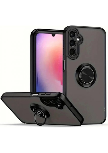 Samsung Galaxy A17 5G Montreal Yüzüklü Silikon Kapak - Siyah