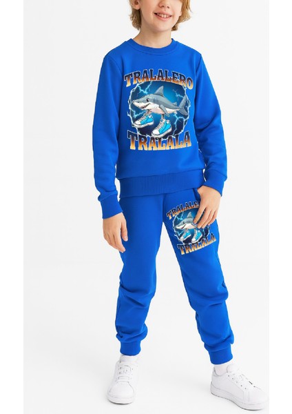 Erkek Çocuk 3 Iplik Şardonlu Alt-Üst Takım Görsel Baskılı 3-10 Yaş 12412