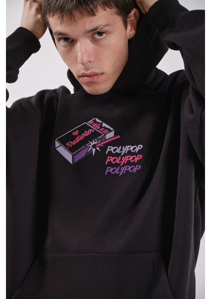 Firestarter Siyah Relaxed Fit Siyah Hoodie fiyatları