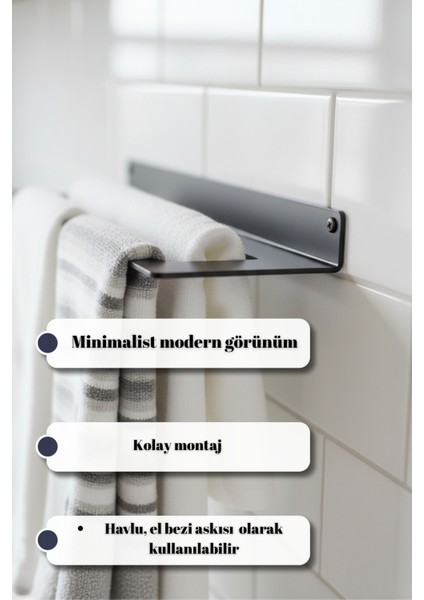 Minimalist 2 Bölmeli Metal Havluluk ve El Bezi Askısı 35 cm fiyatları