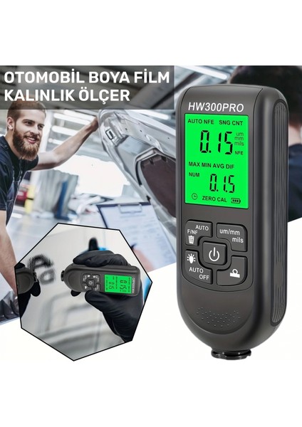 Hw-300pro Oto Boya Kalınlık Ölçer Fe Nfe 2000µm + 2 Fonksiyonlu Bardak Tutucu Hediyeli fırsatları