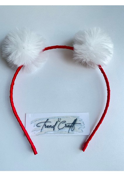 Kırmızılı Beyaz Ponpolu Taç fiyatları