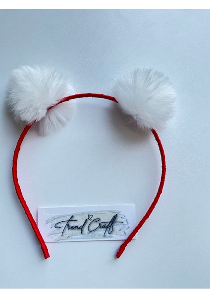 Kırmızılı Beyaz Ponpolu Taç modelleri