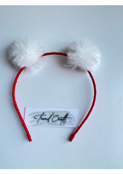 Kırmızılı Beyaz Ponpolu Taç indirimleri