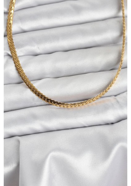 316L Çelik Gold Renk Zincir Kadın Kolye - TJ-BKO10631