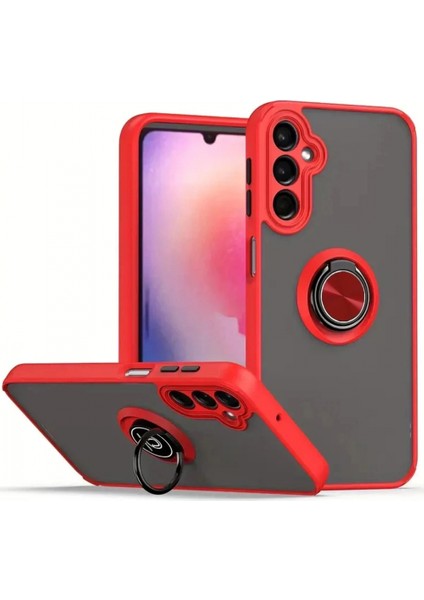 Samsung Galaxy A17 5G Montreal Yüzüklü Silikon Kapak - Kırmızı