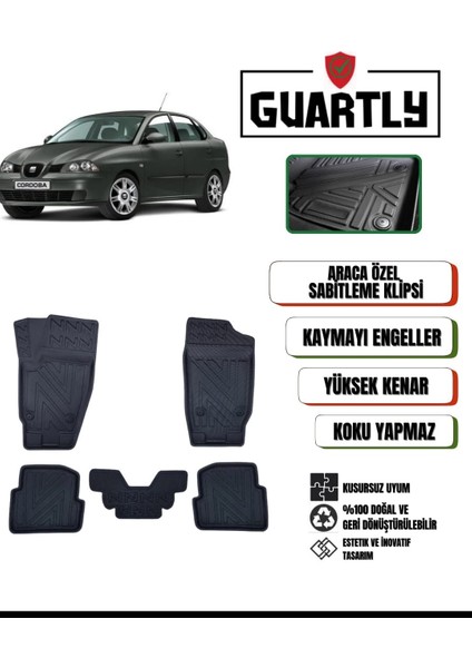 Seat Cordoba 2002-2008 Uyumlu Araca Özel Premium 4d Havuzlu Paspas Takımı